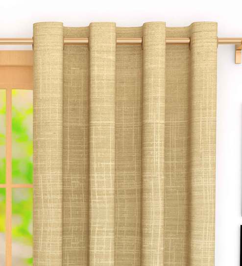 Buy Brown Blackout Jacquard 5 feet Window Curtain by Story@Home ...