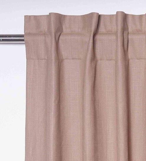 Brown Cotton solid 7Ft Blackout Loop Top 1 Pc Door Curtain by Zeba