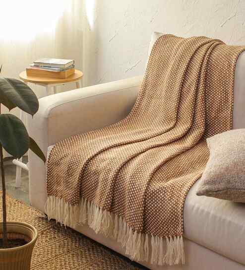 Brown Cotton Throw