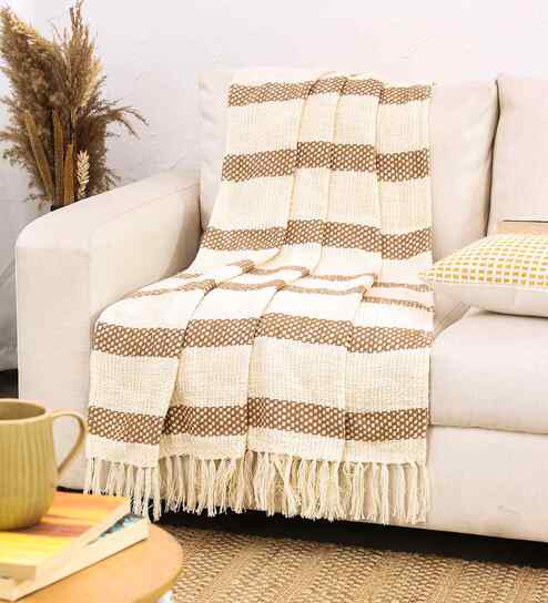 Brown Cotton Throw