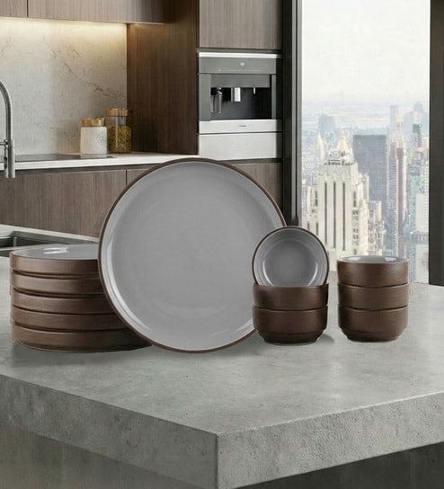 Brown Dinner Set 12 Peices