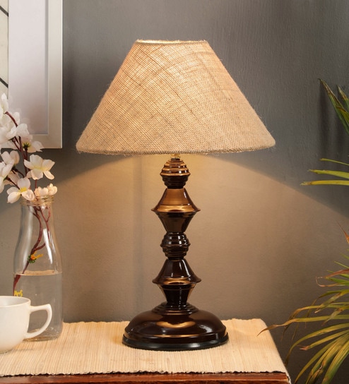 Brown Fabric Table Lamp
