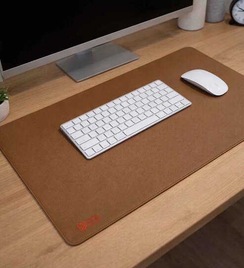 Brown Formal Plain Laptop Mat & Keyboard Mat