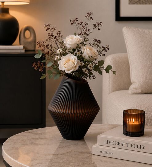 Brown Glass Artistic Aura Vase Small