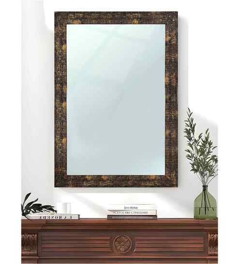 Brown Glass Bathroom Wall Mirror