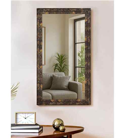 Brown Glass Bathroom Wall Mirror