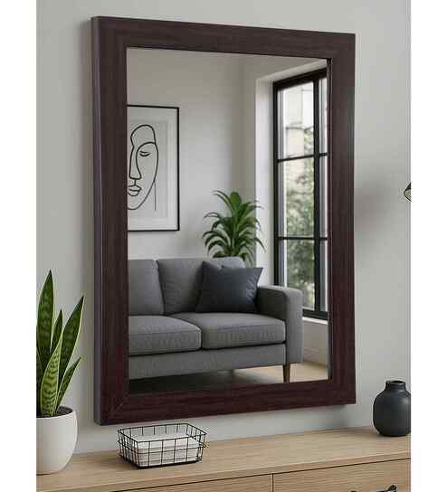 Brown Glass Bathroom Wall Mirror