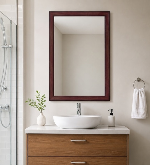 Brown Glass Commercial Wall Mirror