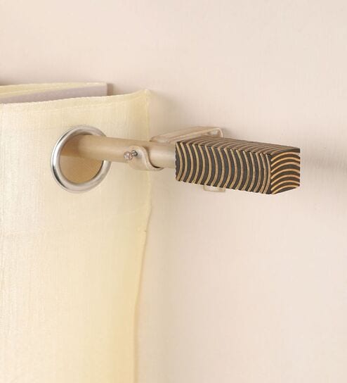 Brown Iron 48 - 88 Inches Expandable Curtain Rod with Accessories