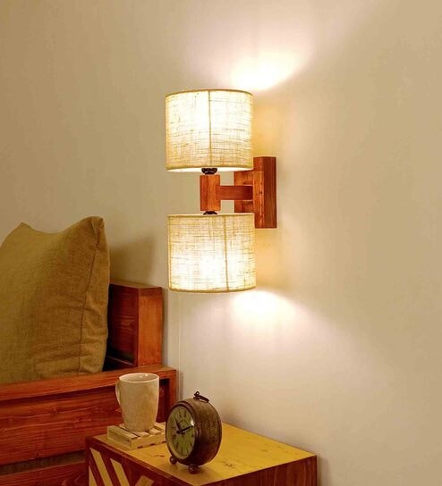 Tesca Wooden Novelty Wall Light (Natural Wood)