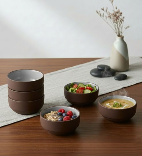 Brown Katori Bowls Set of 6