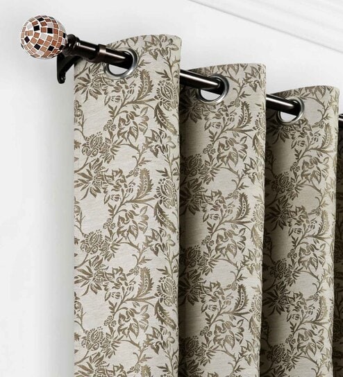 Brown Mac Mosaic Iron Expandable 1 Curtain Rod with Accessories ( 52 to 144 Inches) by Deco Window