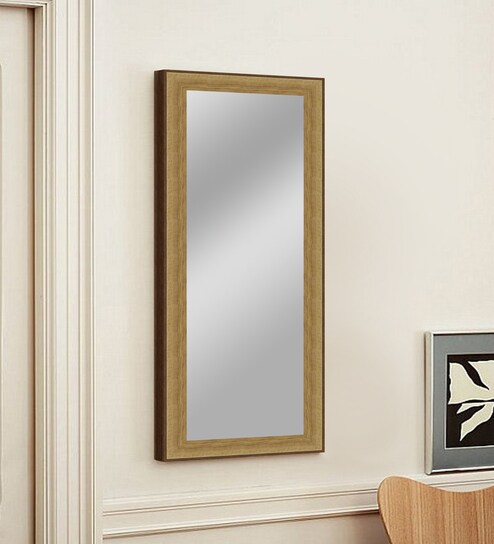 Buy Brown Mdf Vertical Wall Decorative Mirror By Elegant Arts