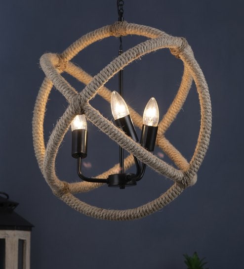 Brown Metal Candle Chandelier