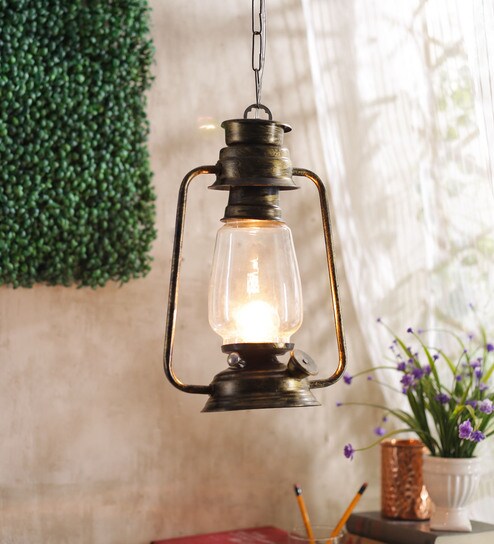 Golden Metal Hanging Lantern By Foziq