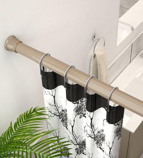 Buy Brown Metal Modern Simple Pvc Shower Curtain Rod 27 5 Inch