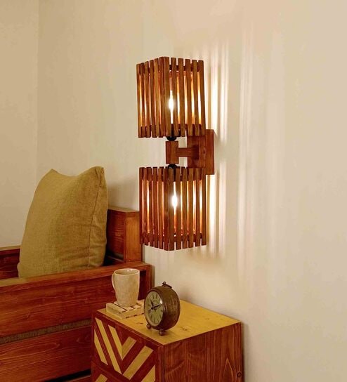 Elegant Wooden Novelty Wall Light (Natural Wood)-image-32