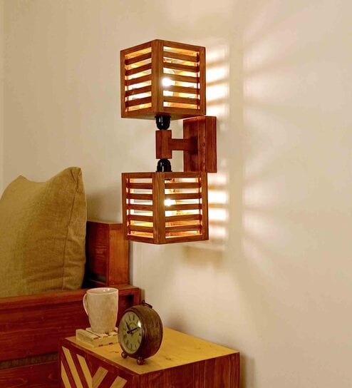 Lyon Wooden Novelty Wall Light (Natural Wood)