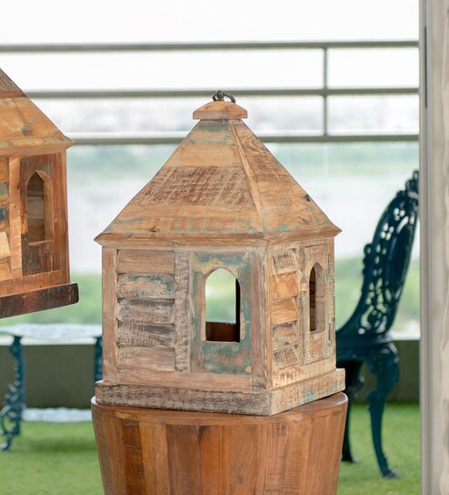 Buy Brown Reclaimed Wood Vintage Bird House By F9 Furnichair Online Bird Houses Bird Houses Home Decor Pepperfry Product