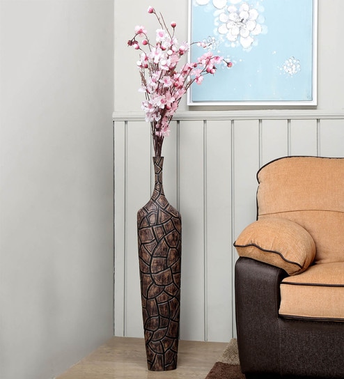 Buy Brown Floor Crack Abstract Resin Vase By Home Online