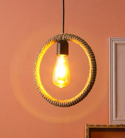 Buy Brown Rope Hanging Light By Decorativeray Online Eclectic