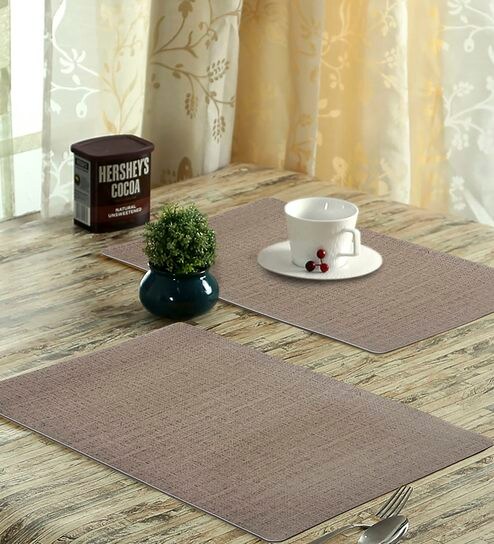 Buy Brown Rubber Set Of 6 Placemats By Obsessions Online