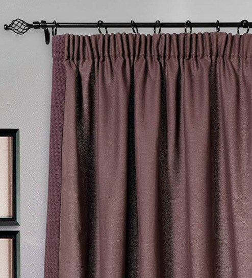 Buy Brown Semisheer Polyester 5 Feet Loops Door Curtain By Deco