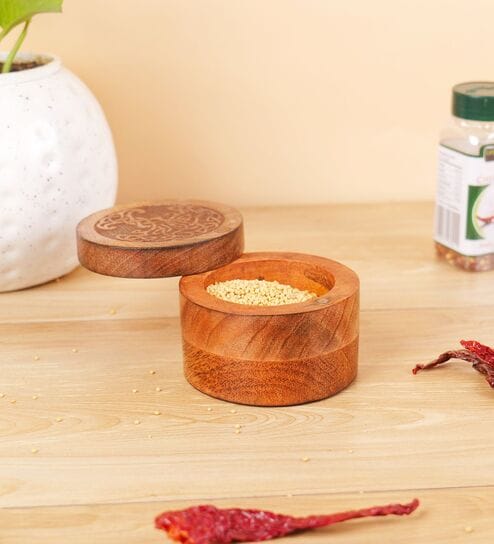 Brown Sheesham Wood Condiment & Spice Box