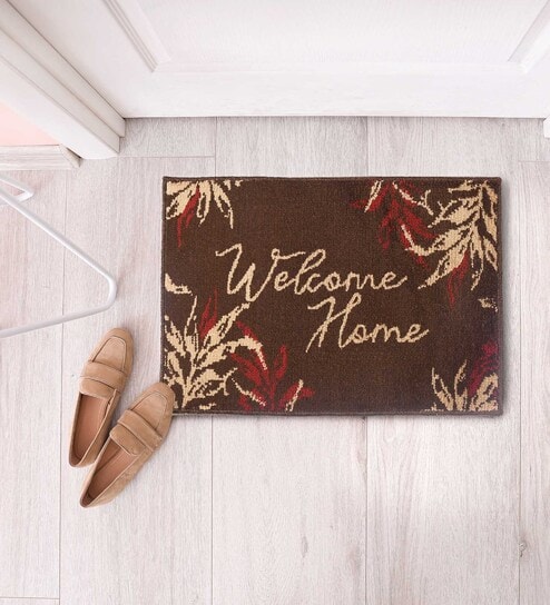 Plain Pastel Smooth Brown Solid Doormat Bathroom Welcome Living