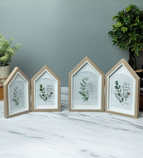 Brown Two House shape 4x6 Inches