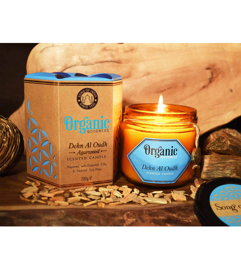 Dehn Al Oudh - Agarwood Organic Scented Candle by Song of India