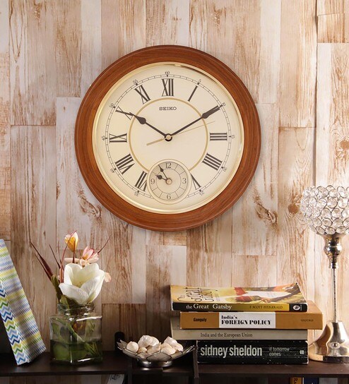 Buy Brown Wood Wall Clock By Seiko Online Vintage Wall Clocks