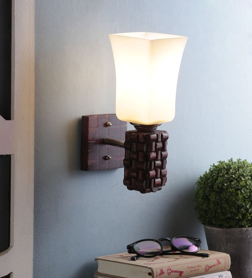 Brown Wood Wall Light