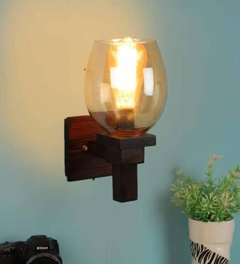 Brown Wood Wall Lights