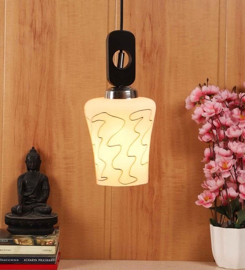 Parague Brown Glass and Wood Hanging Light