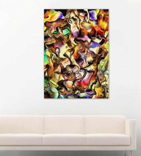 Buy Brown Wooden Framed Printed Colorful Dimensional Abstract Canvas Art Print By 999store Online Abstract Art Prints Art Prints Home Decor Pepperfry Product
