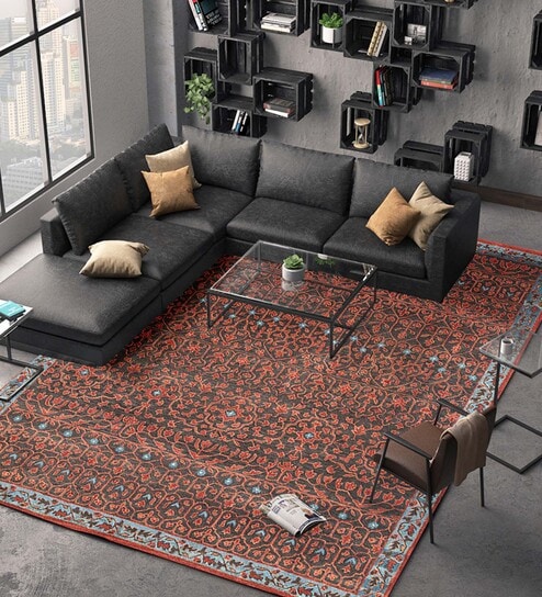 Brown Persian Wool 4 ft x 6 ft Hand Tufted Carpet