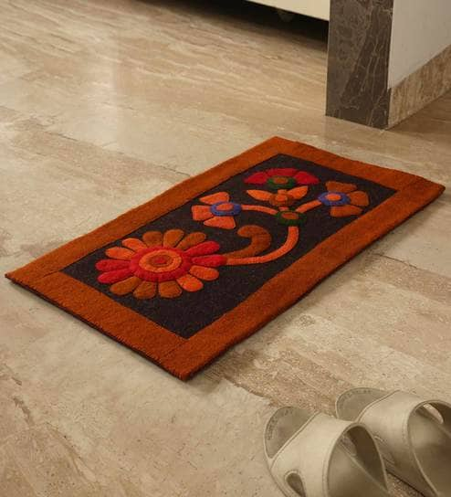 Buy Brown Wool Antiskid Door Mats 31 X 18 Inches By Exclusivelane