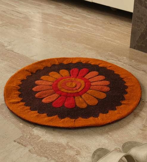 Brown Wool Antiskid Door Mats 24 X 24 Inches By Exclusivelane