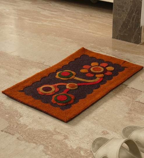 Brown Wool Antiskid Door Mats 22 X 15 Inches By Exclusivelane