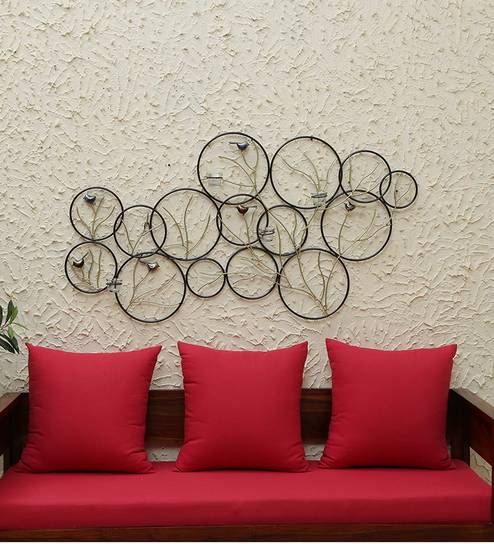 Buy Brown Wrought Iron Tanika Wall Decor With Birds By Vedas Online