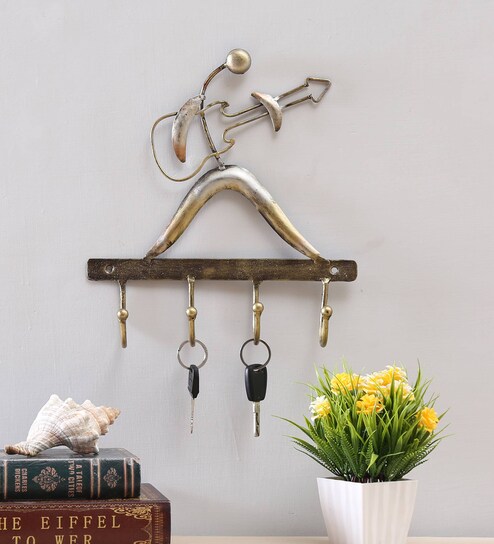 Buy Brown Iron Guitar Hook Wall Decor By Vedas Online Novelty