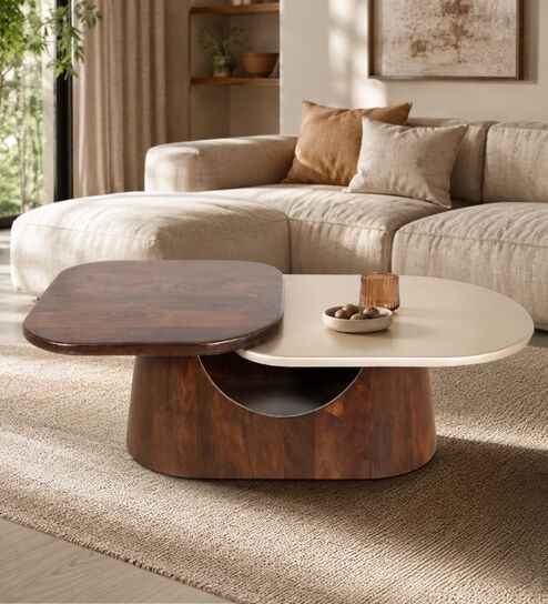 Bruno 2-Tier Center Table In Solid Wood Finish