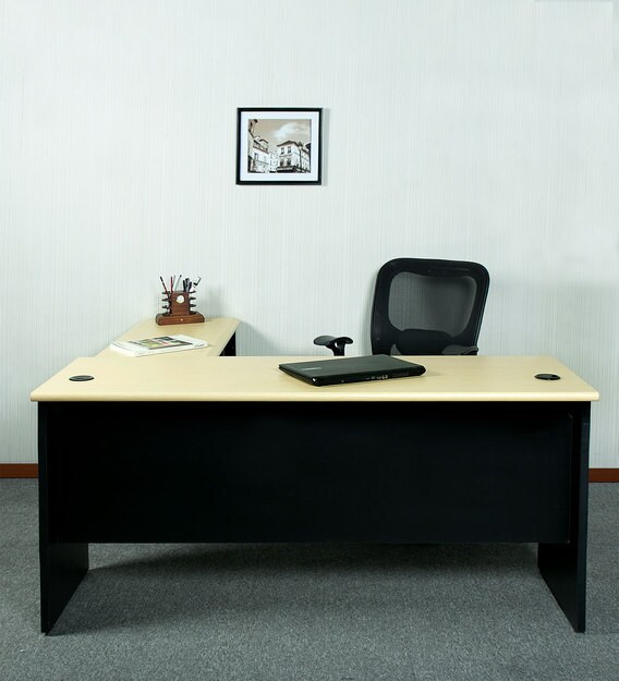 Buy Brisbane Executive Table with Side Runner In Mapple Finish by Parin