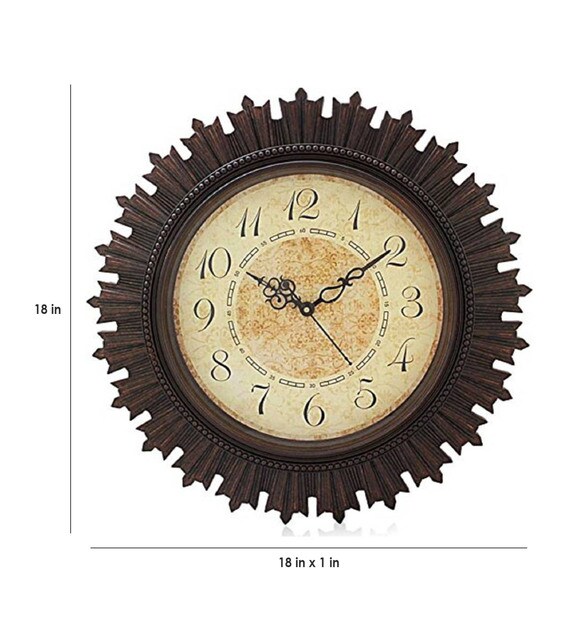 Buy Bronze Plastic Analog Wall Clock by Art Of Jodhpur Online Modern