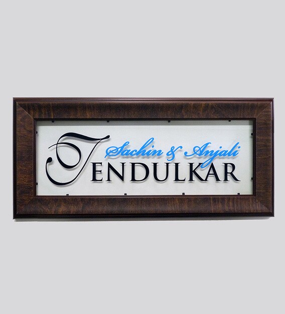 Buy Brown Acrylic Rectangle Allegro Name Plate By Engrave Online Name Plates Name Plates Home Decor Pepperfry Product