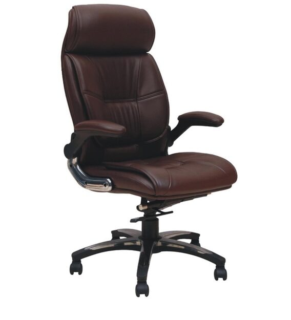 Buy Executive Chair in Brown Colour By Adiko System Online - High Back ...