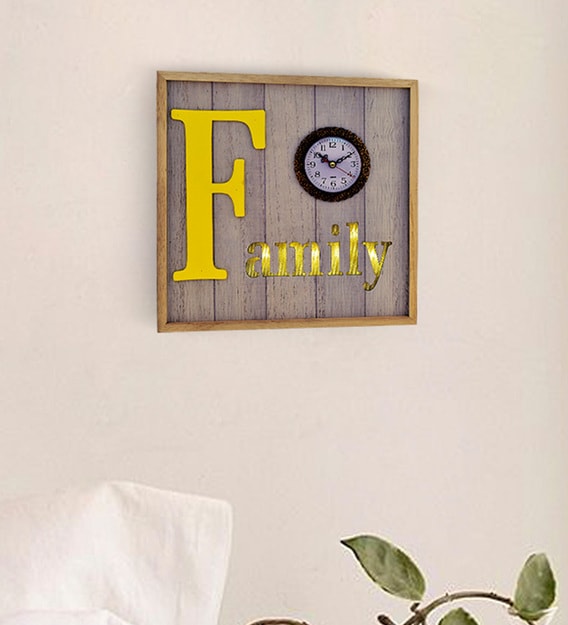 Buy Brown Mdf Wood Family Wall Clock By Archies Online Modern Wall Clocks Wall Clocks Home Decor Pepperfry Product