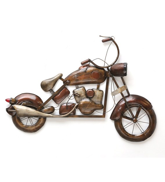 Buy Brown Metal Decorative With LED Wall Art by Awesome Online