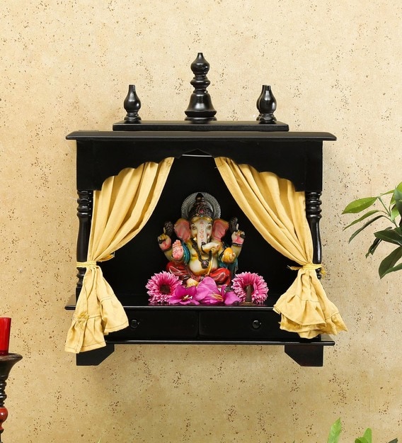 Buy Brown Sheesham Wood Pooja Mandir Without Door By D Dass Online Wall Mounted Mandirs Spiritual Home Decor Pepperfry Product